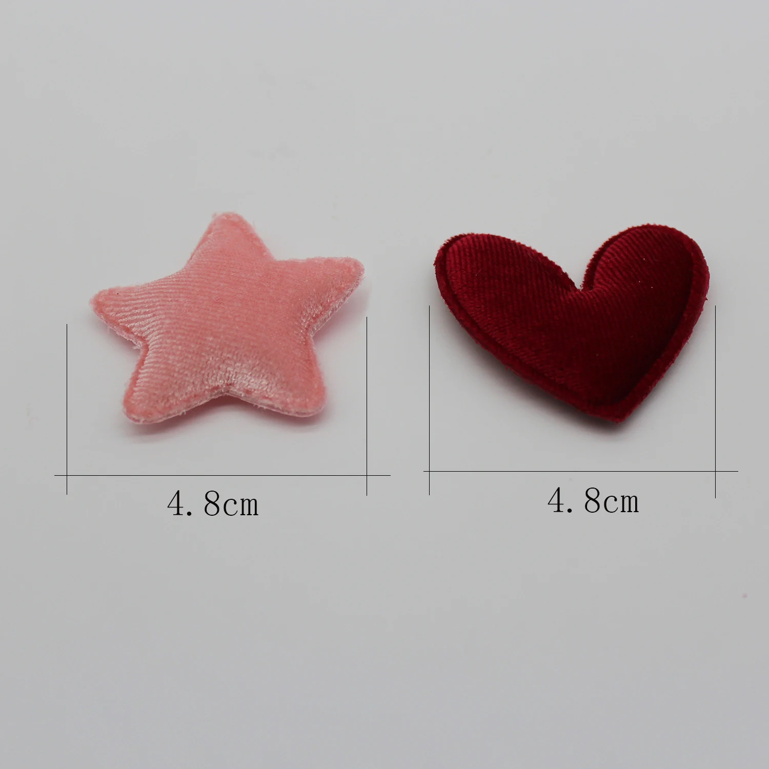 4.8 cm Simțit Star Forma de Inima Căptușit Aplici Pentru Brosa articole pentru acoperirea capului BB Clip și Accesorii DIY Copil Patch-uri
