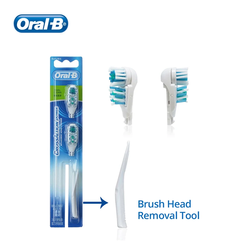 Oral B Înlocuire Capete de Perie pentru Cruce Serie de Acțiune Periuțe de dinți Electrice Dual Curat, Moale, Gumă de Îngrijire Cap de Periuta de dinti 2 Buc