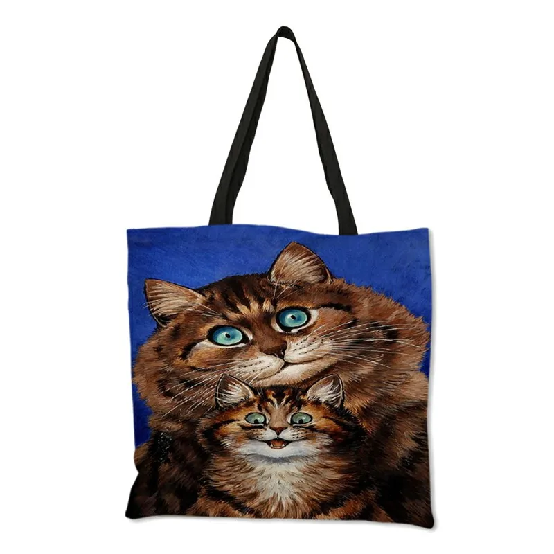 Personalizate Creatie Pisica Pictură în Ulei de Imprimare geanta Tote Pentru Femei Lady Genti Casual Geanta de Umar Pentru a Călători Școală Pungi de Cumpărături
