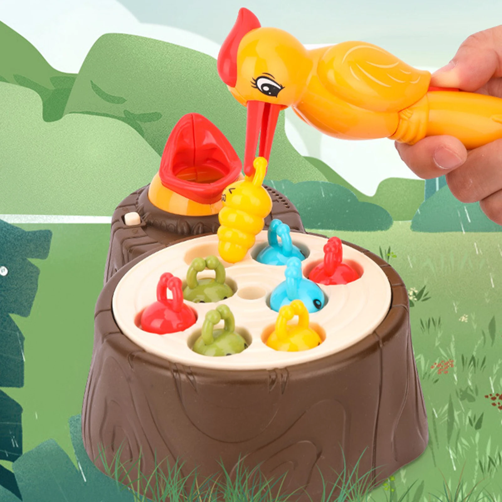 Familia Jucării Ciocănitoarea Magnetic Prinde Viermele Hrana Animalelor Joc Păsări Mici Copii Educa Pescuit Jucarii Set De Copii Cadou Kit