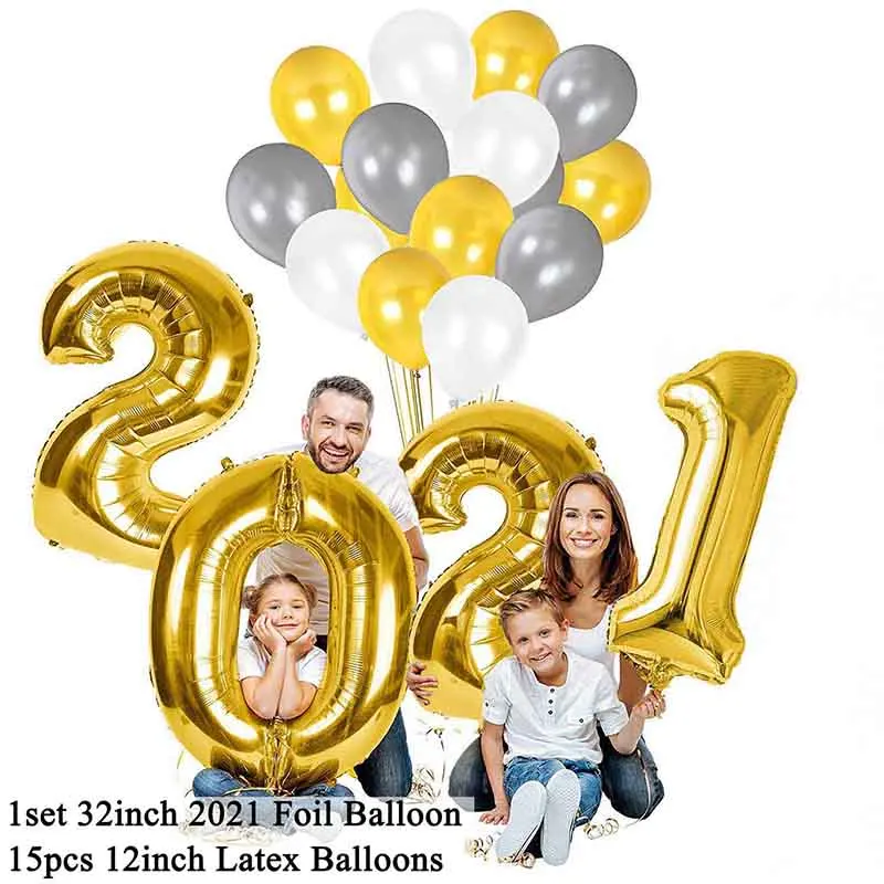 16pcs 32inch Numărul 2021 Balon Folie Happy New year Eve Party, Decoratiuni de Craciun Decor pentru Acasă Gradații Baloane