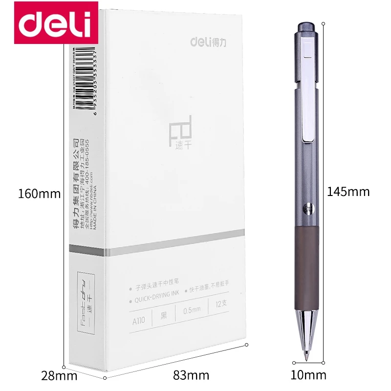 4BUC/LOT Deli A110 presss pix cu gel rapid-dring 0.5 mm roller ball pen cu gel stilou cu cerneală neagră refill elev scris stilou examen scris