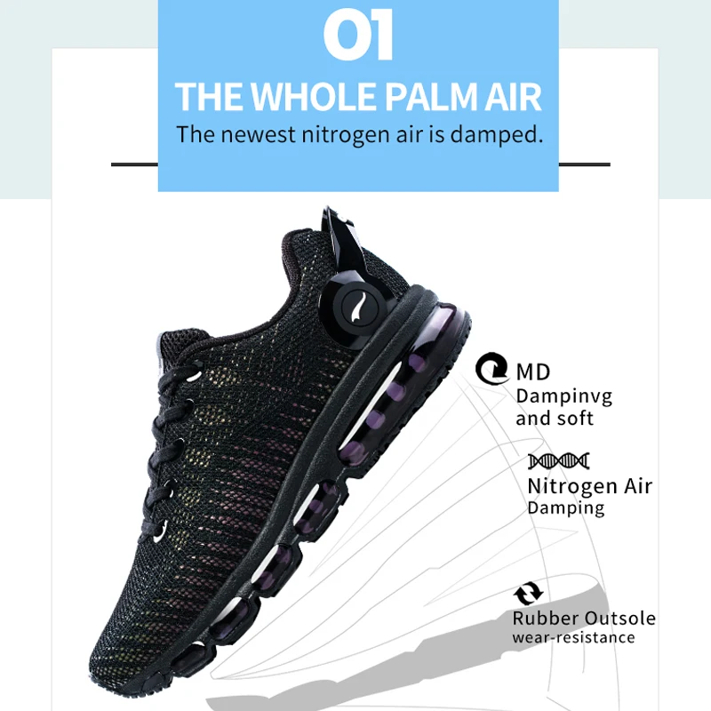 Nou Pantofi de Alergare pentru Bărbați Adidași ușor colorate reflectorizante plasă căpută Pantof Negru Pernă de Aer Antrenor Atletic Om