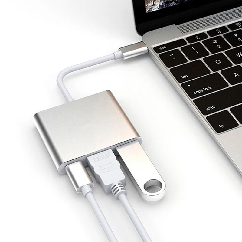 USB 3.1 Type C HUB Multiport Adaptor USB de C la HDMI USB 3.0 Putere de Încărcare Hub Metal Hab pentru MacBook Google Chromebook pentru Xiaomi