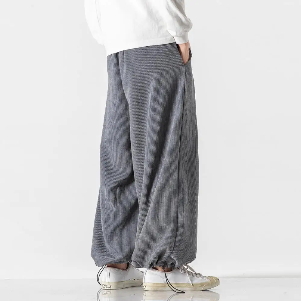 Chineză Stil de Moda Curea largi Largi Pantaloni Casual Barbati Haine 2020 Harajuku Catifea pantaloni bufanți 5XL Plus Dimensiune Pantaloni Harem Masculin
