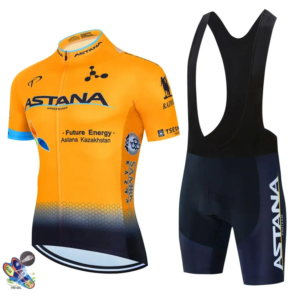 2021 Nou albastru ASTANA Pro Biciclete Echipa Maneci Scurte Maillot Ciclismo Bărbați Ciclism Jersey Vara respirabil Ciclism de Îmbrăcăminte Seturi