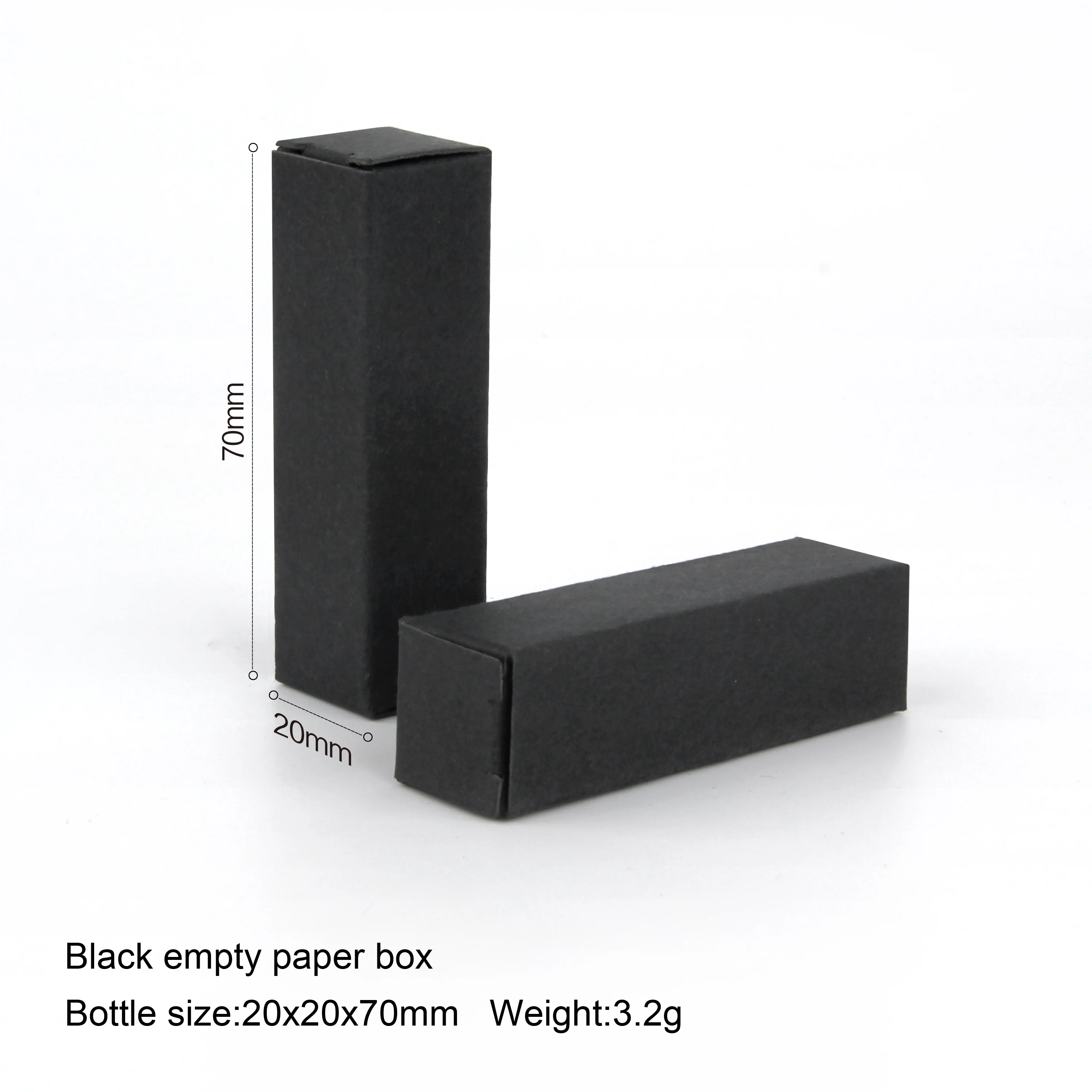 100buc/Lot Cutie Neagră 20X20X70mm Gol Sticla de Parfum Pachet caseta de Hârtie Personalizate Cutii de Ambalaj Logo-ul Personalizat