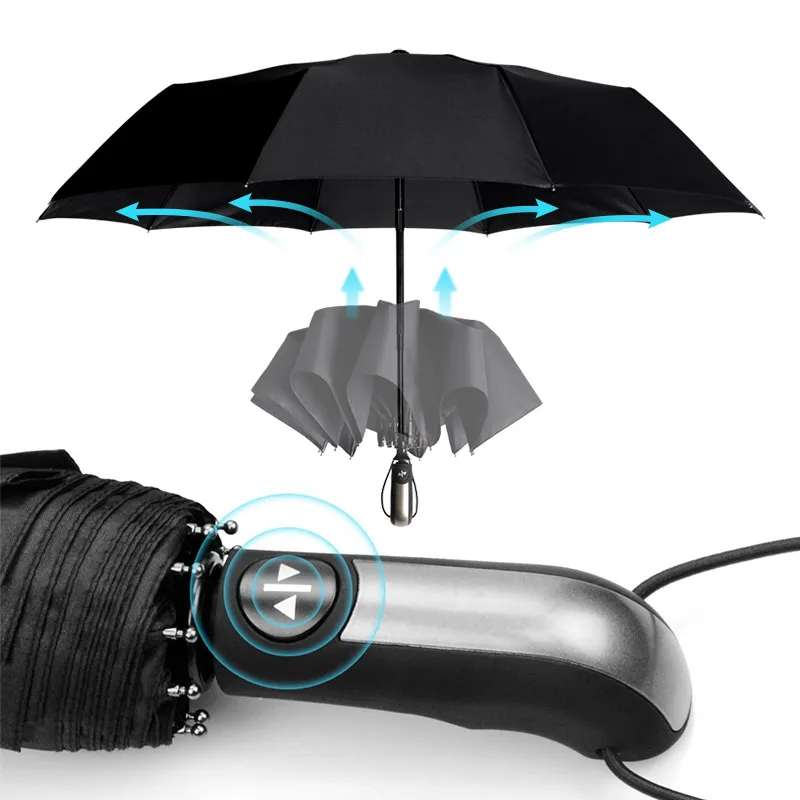 Rezistente la vânt Pliere Umbrela Automata de Ploaie Femei Pentru Barbati 10K Auto de Lux Puternic Vânt Umbrele de Soare, Ploaie de Călătorie Umbrelă de soare