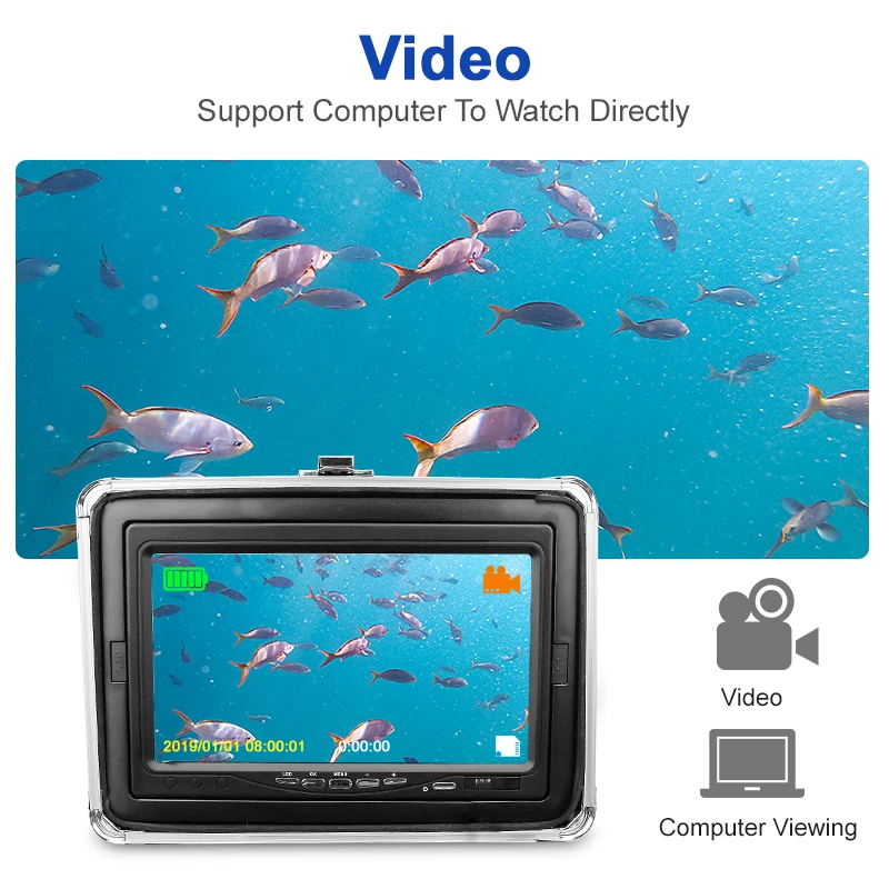 Înregistrarea Căutare de Pește Pescuit Subacvatic Camera DH 1280*720 Ecran 2 Diode Infraroșu IR Alb Strălucitor LED-uri aparat de Fotografiat Pentru Pescuit