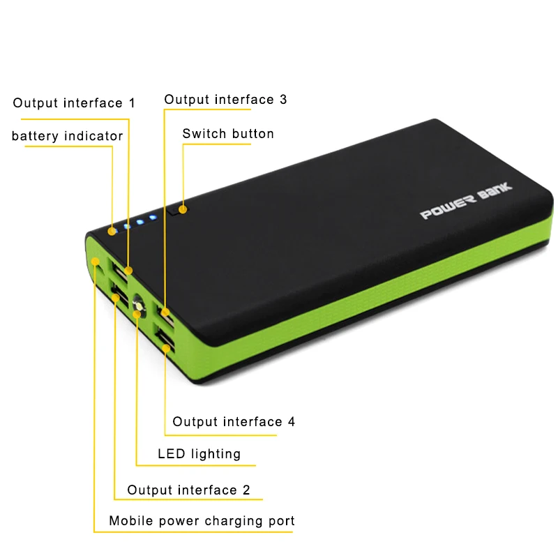 2019 Nou DIY 2.1 Mobile Power Bank Caz Încărcător de Baterie Cutie de Caz cu 4 Port USB pentru Telefon NK-Cumpărături