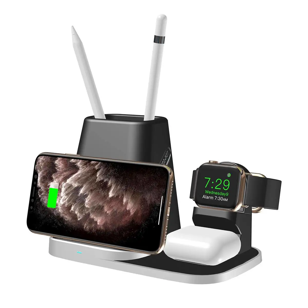 4IN1 QI Wireless Charger Stand Telefon Rapid de Încărcare de Andocare Creion Suport Pentru Apple Watch 1 2 3 4 5 Pentru AirPods 1 2 Pro Pentru iphone X
