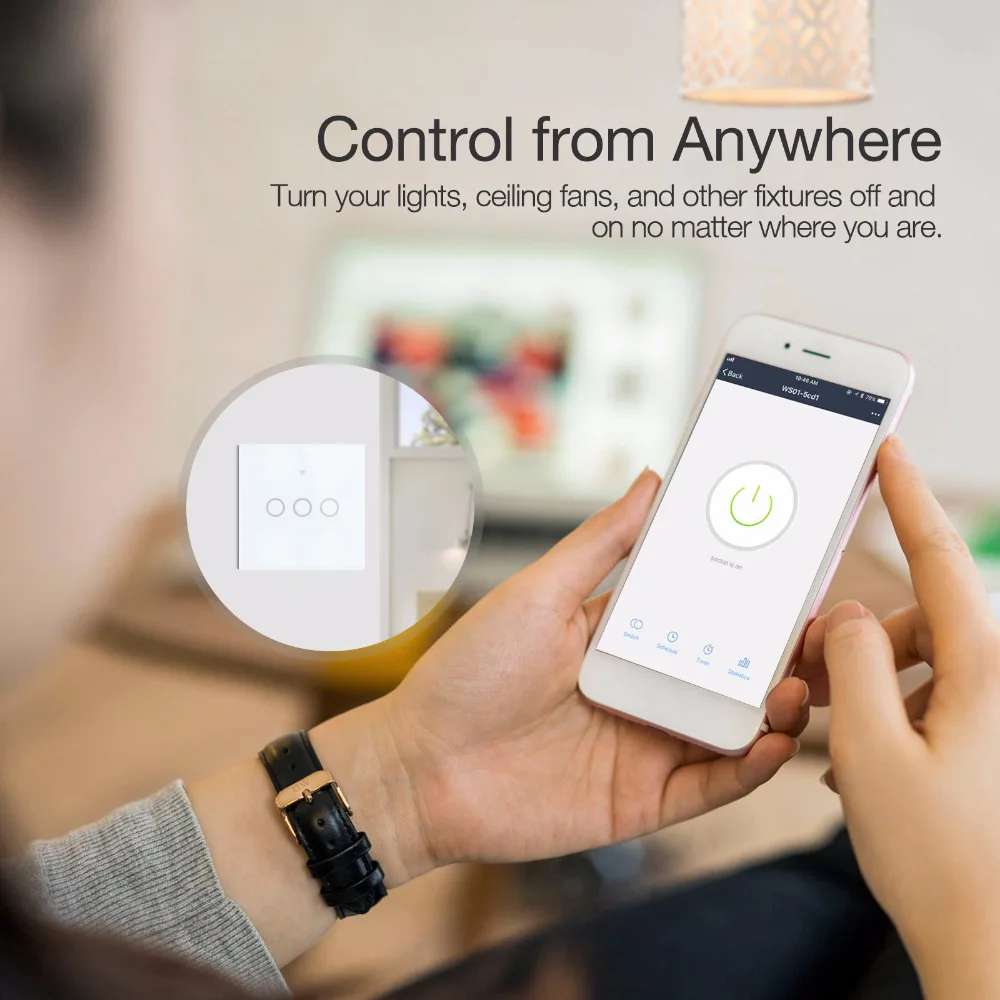 Smart Switch WiFi Butonul de Perete Întrerupătoarele de Lumină UE 220V Nici Neutru Tuya Control Wireless Alexa Google Acasa Compatibil