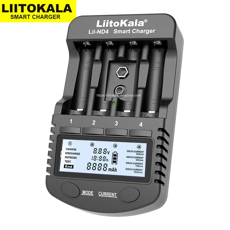 LiitoKala Lii-ND4 NiMH/Cd incarcator aa aaa încărcător Display LCD Test baterie capacitate De 1.2 V aa, aaa, 9V baterii încărcător de baterie