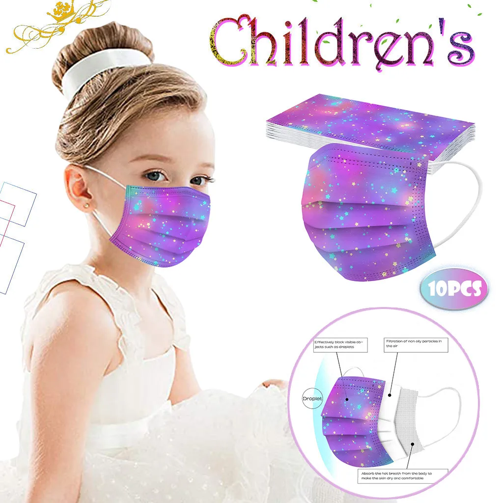 50PCS Masca Copii pentru Copii Mască de Unică folosință, Mască Industriale 3Ply Ureche Bucla de Crăciun de Imprimare de Bumbac de Unică folosință Masca de Fata