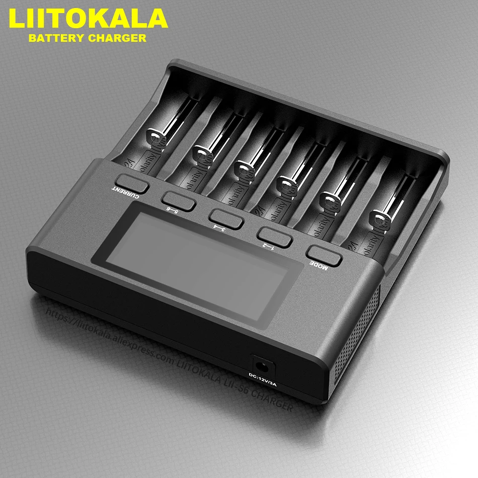 LiitoKala Lii-S6 18650 Litiu baterie 6-Slot Auto-Detecta Polaritatea De 3.7 V 26650 21700 32650 1.2 V AA baterii AAA