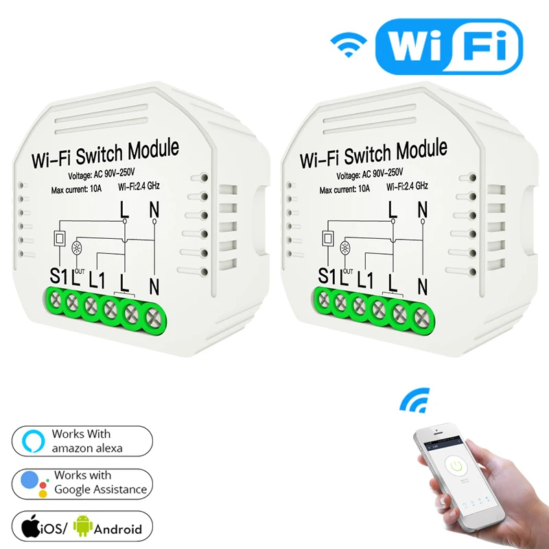 1/2 buc Smart Switch 1/2 Mod de 100V〜240V WiFi Comutator Cu Suportul conductei de distribuție Inteligente de Viață/Tuya APP de Lucru de la Distanță Cu Alexa de Start Google