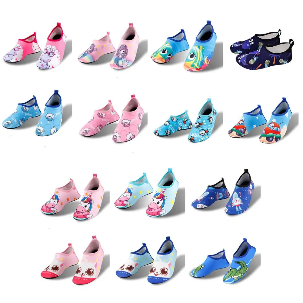 JACKSHIBO Copii Desene animate Apă Sandale Baiat Fata Anti-Alunecare, Șosete Piscina Plaja de Surfing Pantofi de Lumină Înot Pantofi pentru Copii Aqua Pantofi