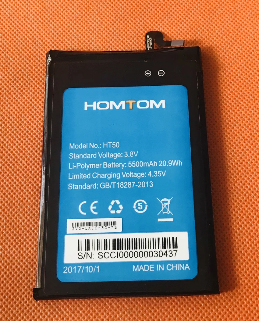 Folosit Inițial 5500mAh Baterie Baterii Batterij Bateria Pentru HOMTOM HT50 MTK6737 Quad Core HD