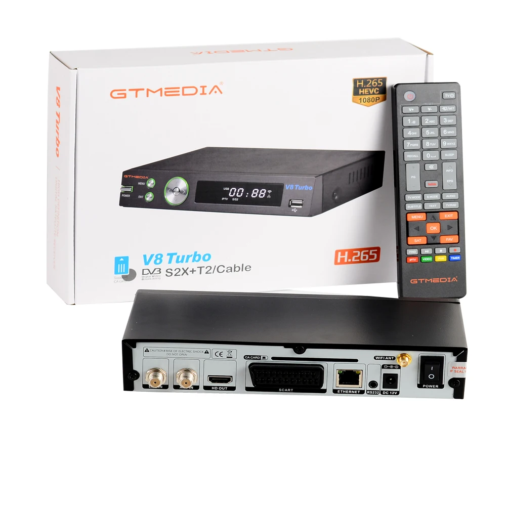 10buc GTMedia V8 Turbo Gtmedia V8 pro2 H. 265 Full HD, DVB-S2, DVB-T2, DVB-C Receptor de Satelit Built-in WiFi mai bine freesat