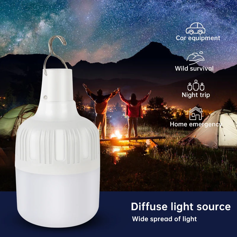Felinar portabil Cort de Lumină LED-uri Bec Lampă de Urgență Reîncărcabilă Estompat Lumini în aer liber Camping Agățat de Noapte LED-uri de Lumină de Piață