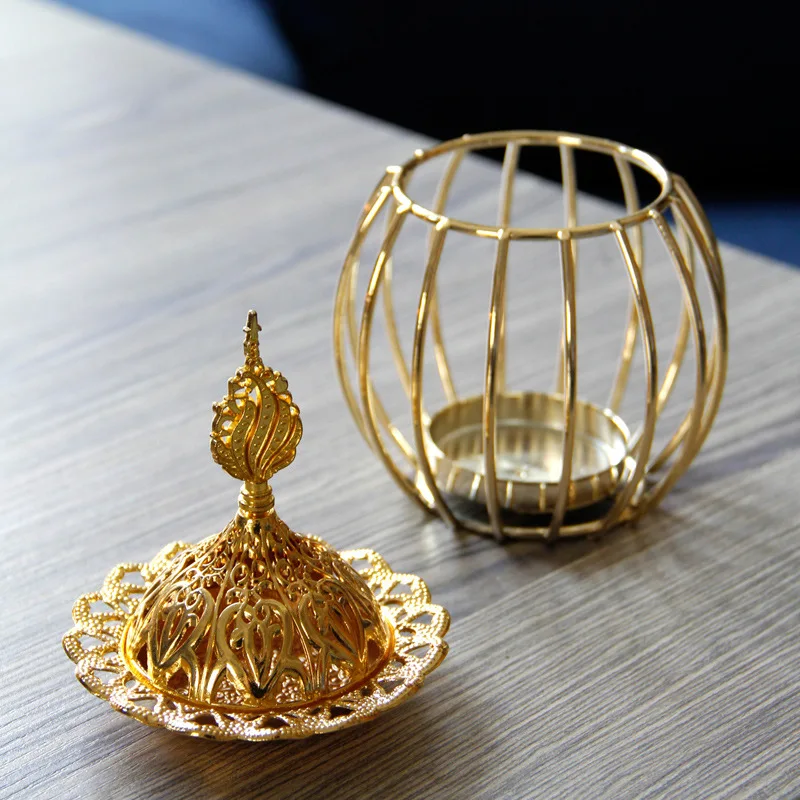 Arab modern de personalitate de aur de metal de lux arzător de tămâie stil European desktop simplu de aromaterapie arzător decor LB92303