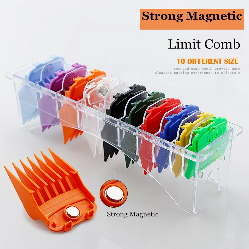 10 Dimensiuni Colorate Magnetic Puternic Clipper Paznici Pentru Transparent Tuns Frizerie Păr De Tăiere Atașament Limita Pieptene G1005