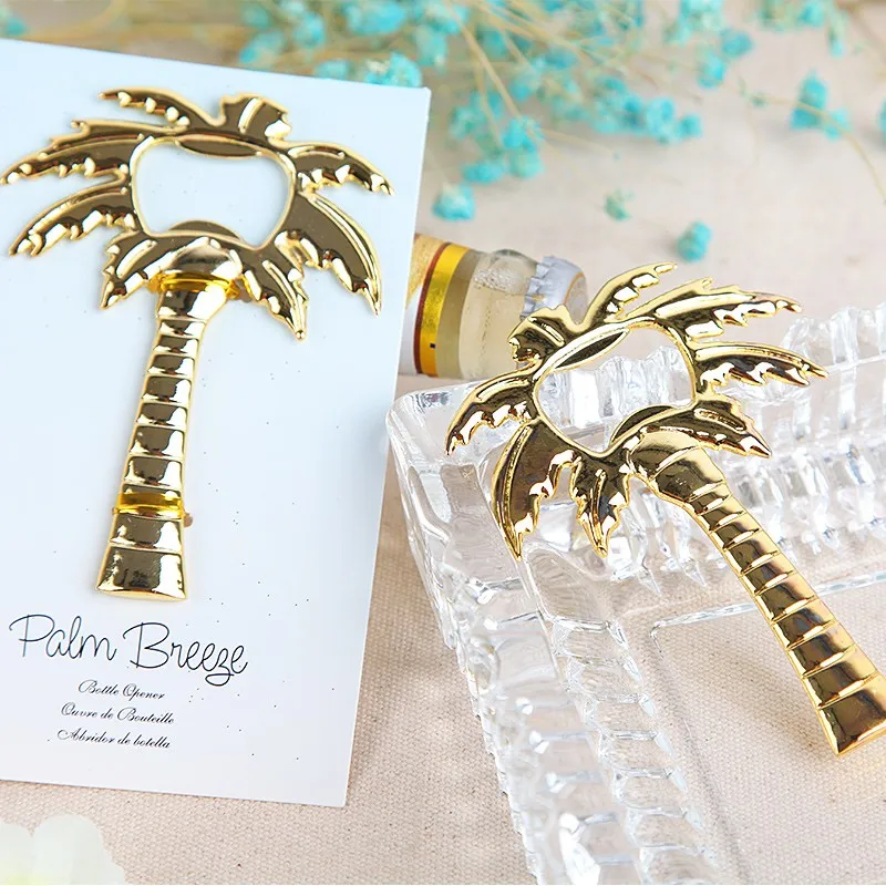 100 buc de Aur Golden Palm Breeze Chrome Palmier Sticla Poate Deschizator Deschidere nunta Petrecere Copil de dus favoarea cadou Favoruri