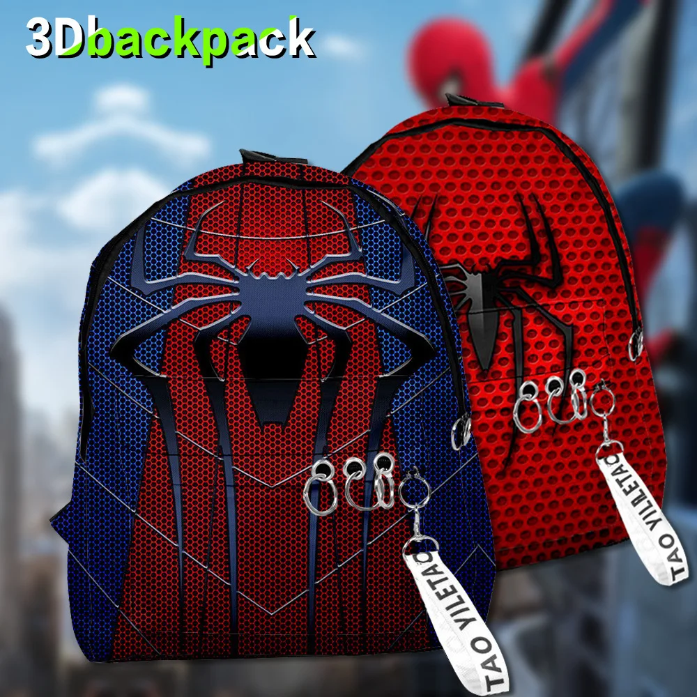Adolescenti Marvel Ghiozdan Spiderman 3D Teenages Rucsac Baieti Impermeabil Copil Spiderman ghiozdan Copii Tineri Geantă de Umăr Geanta