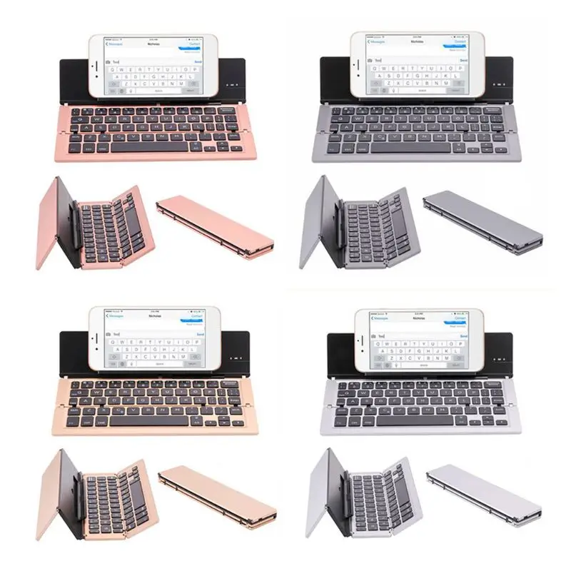 Portabil Mini Wireless Bluetooth Tastatură Pliere Aliaj de Aluminiu Pliabil Tastatura N1HD