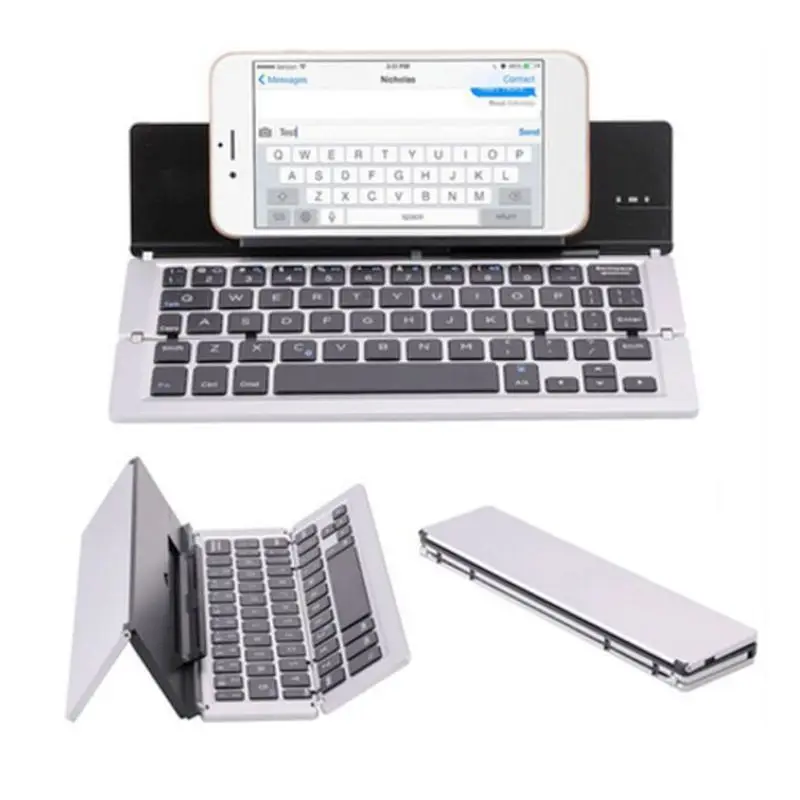 Portabil Mini Wireless Bluetooth Tastatură Pliere Aliaj de Aluminiu Pliabil Tastatura N1HD