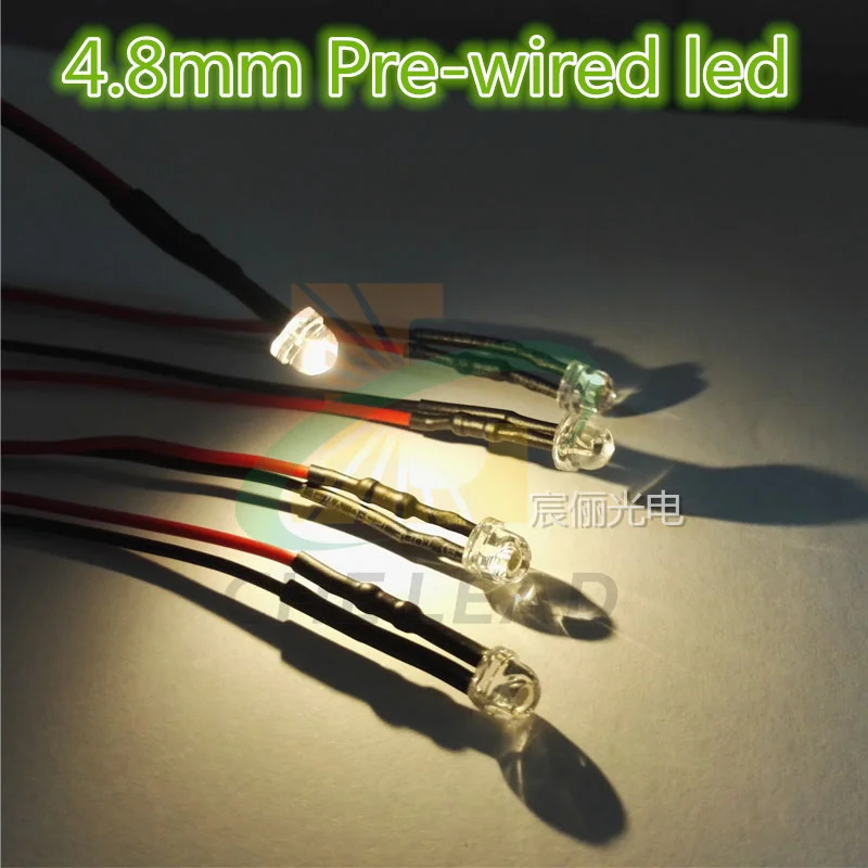 DC12V Lampa led iluminat DIY Pre Fir led-uri Alb Cald 5mm led-uri dip 20mm cablu led 4.8 mm pălărie de Paie precablat led-uri