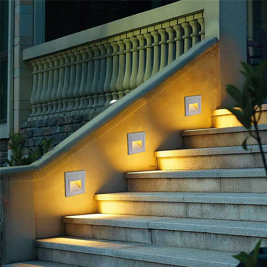 Led Lampă de Perete 3W LED Scara Pas de Lumină Lumini Încastrate Îngropat Lampa Interior Exterior Impermeabil Scara Lumini Senzor