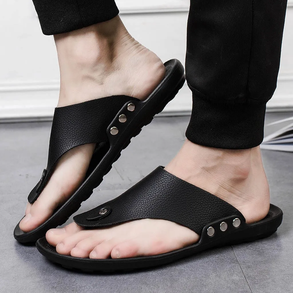 Bărbați Vara Agrement Roma Flip Flop Plaja Papuci de casă Confortabilă T-Curea pantofi Papuci de casă Vara Pantofi pentru Bărbați
