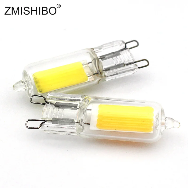 ZMISHIBO 10buc/lot COB LED G9 Becuri Pentru Candelabru Interior Lumini 220v-240v 2W Putere Mare 48mm Tub de Sticlă Clară Super-Luminos Lampă