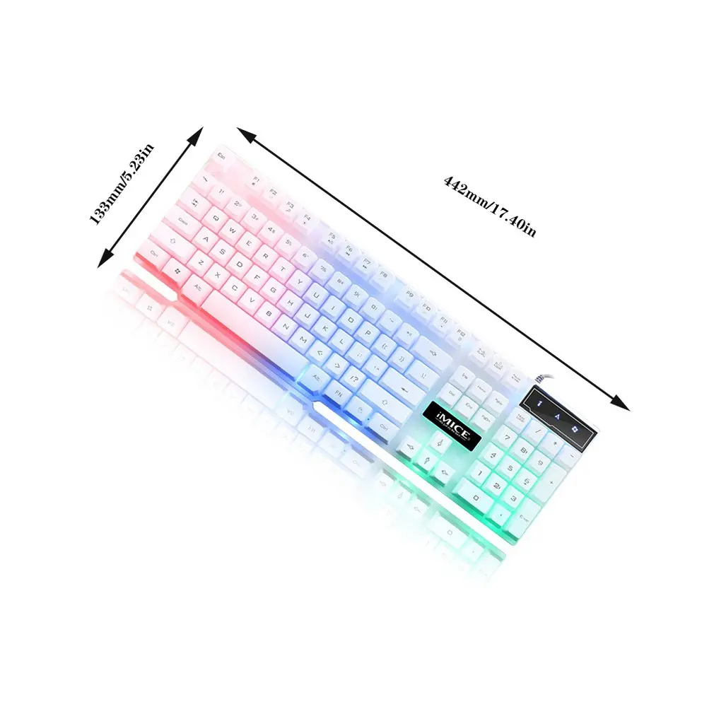 AK-600 Gaming Keyboard 104 Taste cu iluminare RGB Tastatură Mecanică de Joc Tastaturi cu RU Autocolant pentru PC, Laptop