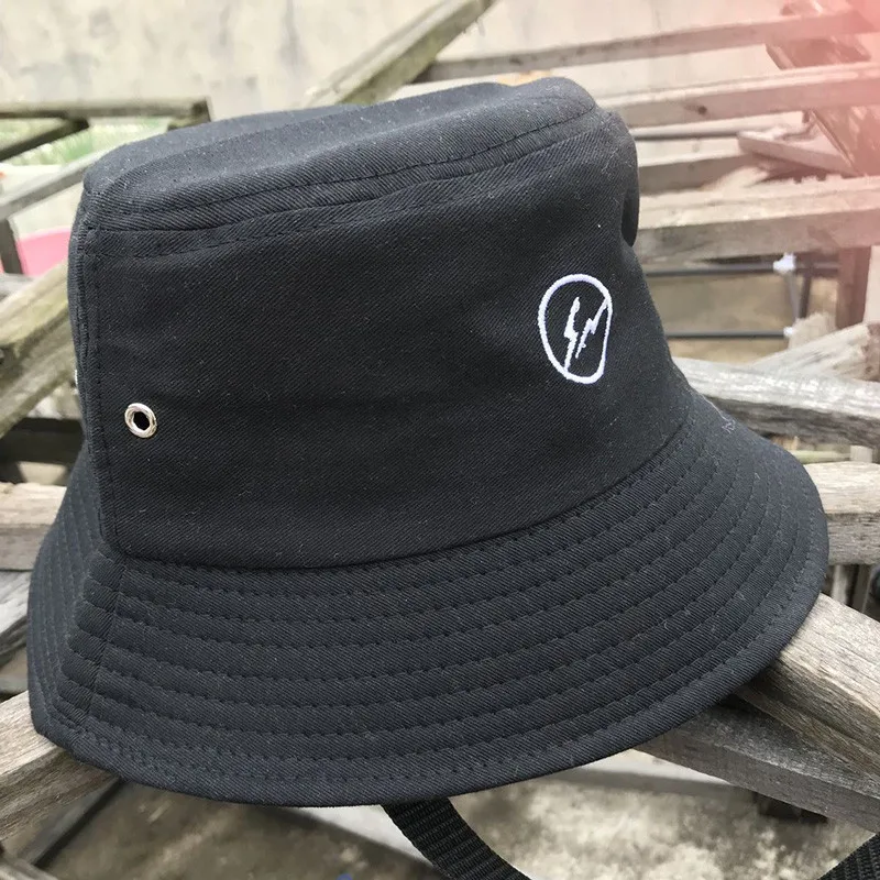 KPOP G-Dragon Fulger Broderie Pescar Pălărie Găleată Pălării Peaceminusone Pălărie Lungime Benzi Pălărie FH547