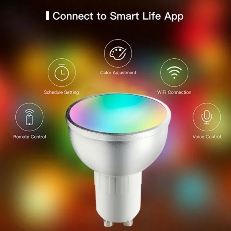 WiFi inteligent 5W GU10 GU5.3 LED Bulb LAMPA de la Distanță de Control Vocal RGBW Estompat LED Lumina Led Lumina fața Locului Focos Led-uri Led-uri Lumina de Perete
