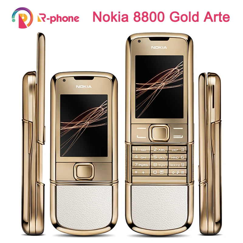 Original NOKIA 8800 Gold Arte 4GB ROM 8800GA 4GB Versiunea GSM Deblocat Telefonul Mobil Renovat, telefon Mobil