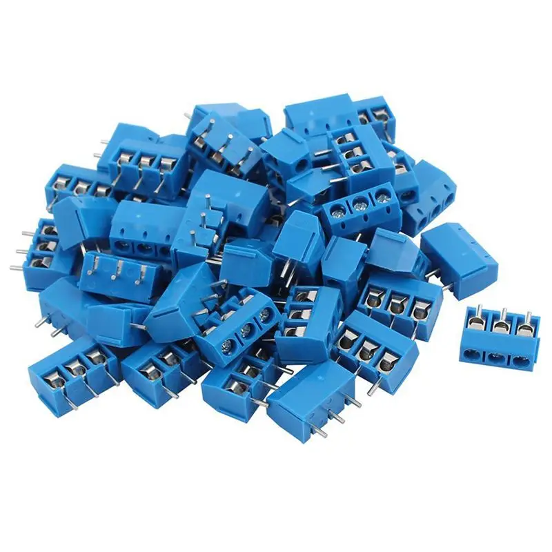 50 Buc albastru ABS KF301-2P 5,08 mm 2 Pini de Conectare Terminal Bornă cu Șurub Conector