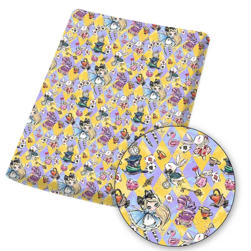 Poliester Tesatura de Bumbac Foaie de Pânză Țesături de Poker Iepure Anime Tipărite Pentru Paște DIY Sac Cusut Manual Materiale 45*145cm
