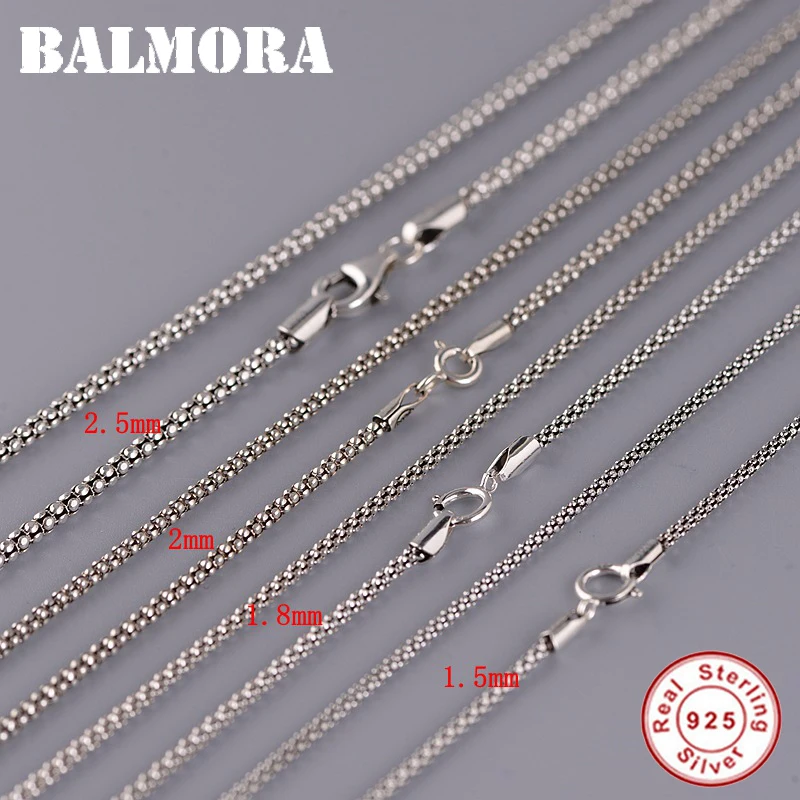 BALMORA Clasic de Bază Argint 925 Simplu Incuietoare Lanț Reglabil Lanț Colier Pentru Femei Barbati Câteva Bijuterii de Moda