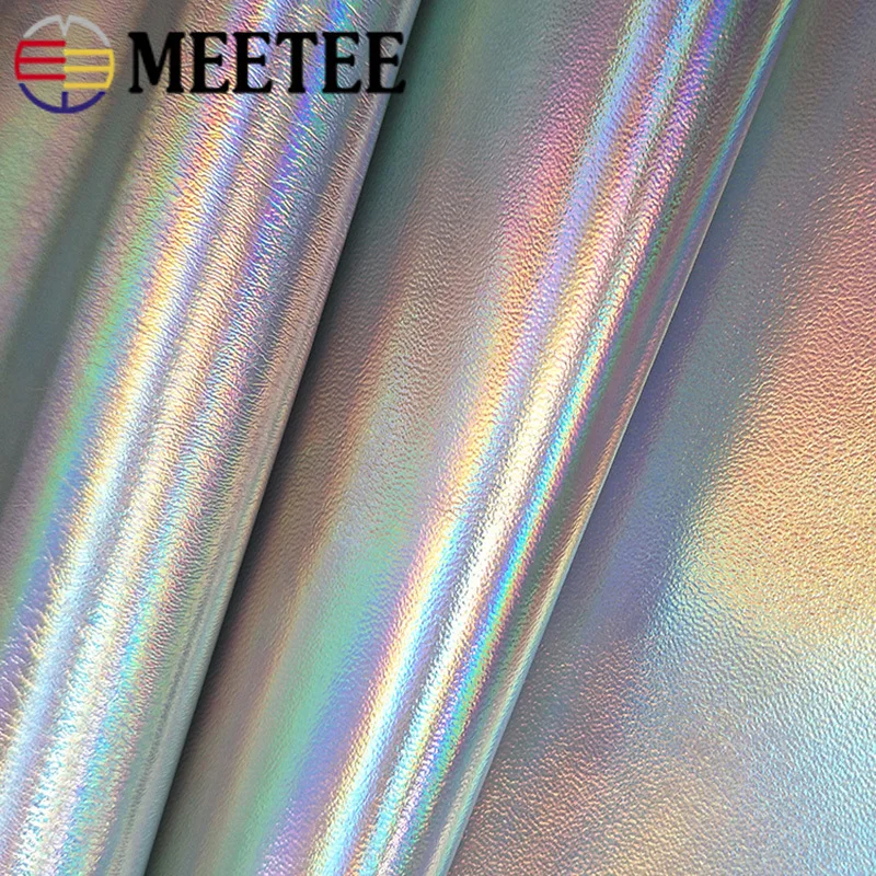 Meetee 50*138cm Argint Simfonie PU Material Oglinzii Reflectorizante Material Impermeabil DIY de Cusut Fluorescent Îmbrăcăminte Pălărie Geanta Material