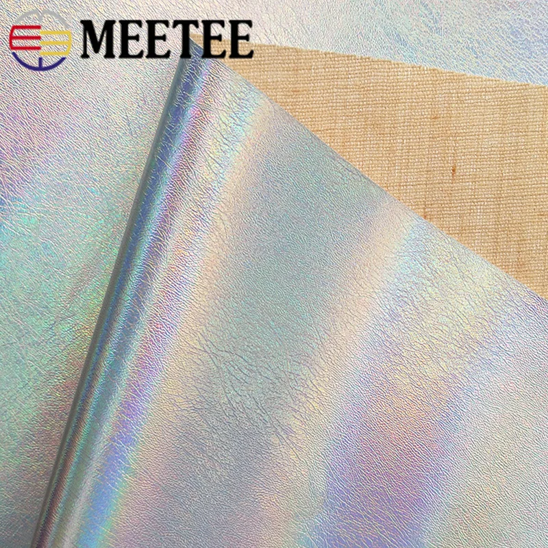 Meetee 50*138cm Argint Simfonie PU Material Oglinzii Reflectorizante Material Impermeabil DIY de Cusut Fluorescent Îmbrăcăminte Pălărie Geanta Material