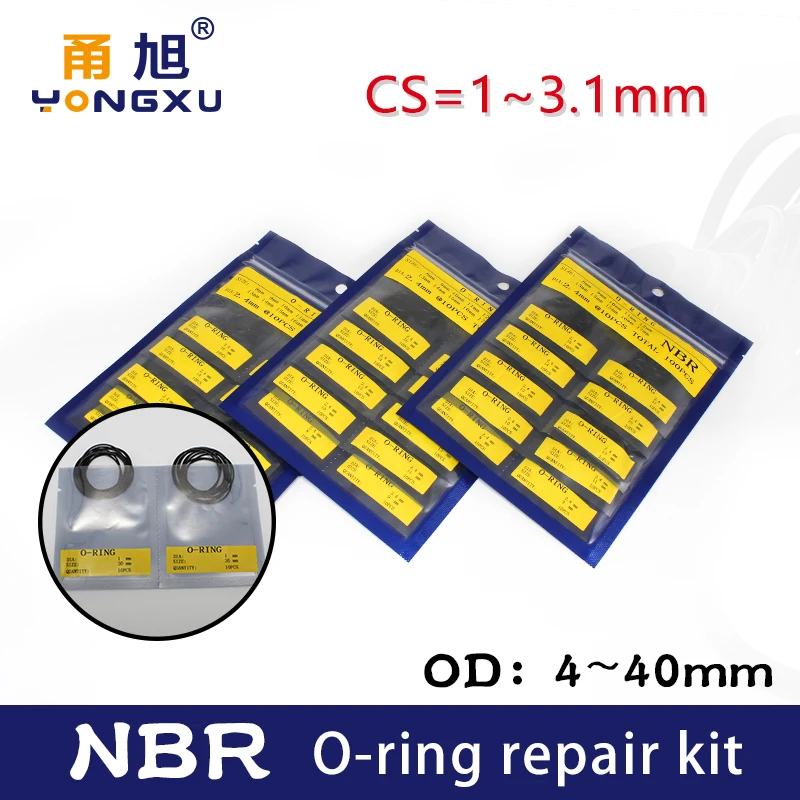 Nitril cauciuc O-ring multiple de dimensiuni kit de reparare BNR grosime CS1/1.5/1.9/2.4/3.1 mm rezistent la apa rezistent la ulei garnitura de etanșare oring