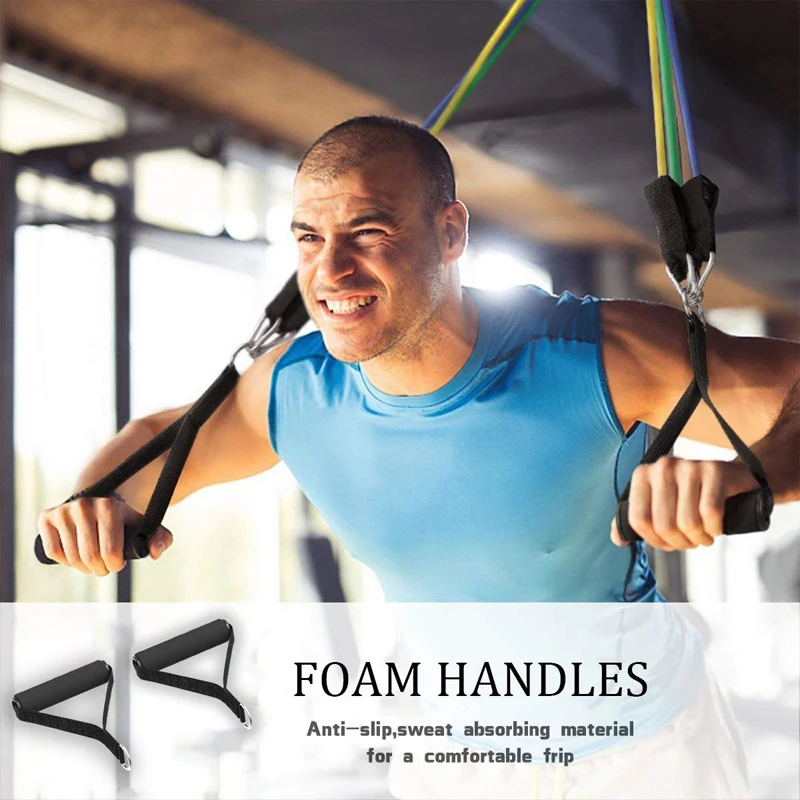 11Pcs Elastica Rezistenta Benzile de Fitness Set Expander Exercițiu de Yoga Tuburi de Cauciuc Banda de Intindere de Formare Acasă Săli de sport Antrenament Trage Coarda
