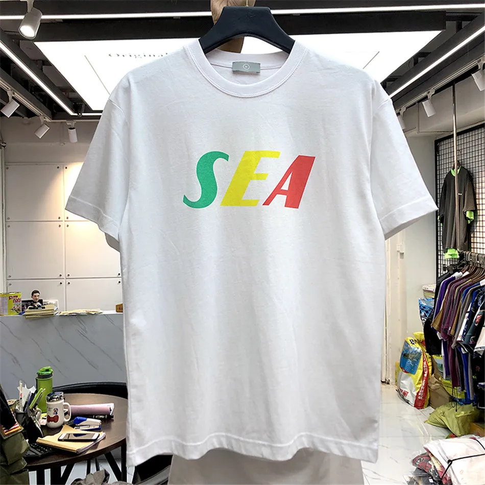 2020 VÂNTULUI ȘI a MĂRII tricou Barbati Femei Culorile Logo-ul de Imprimare T-shirt de Vară Streetwear Japonia Stil de VÂNT ȘI de MARE Tee de Înaltă Calitate Topuri