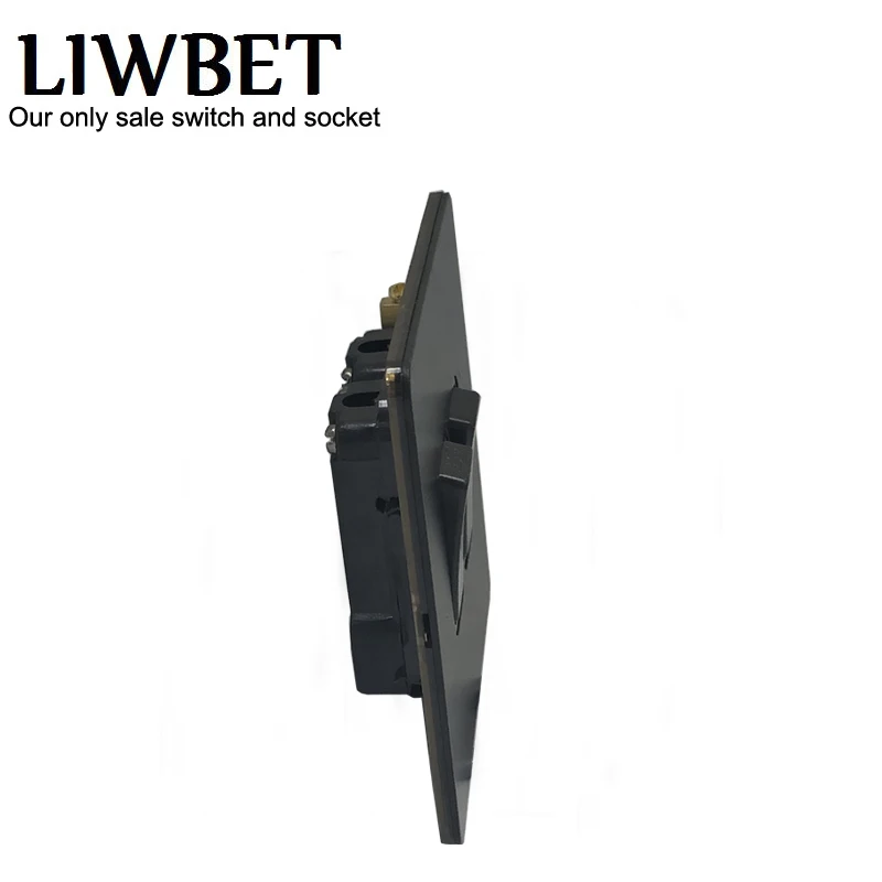LIWBET 2 Banda Comutator de Lumină Și AC220~250V Culoare Negru din Oțel Inoxidabil Panou 2 Modul Comutator de Perete Cu Dublu Push Buton
