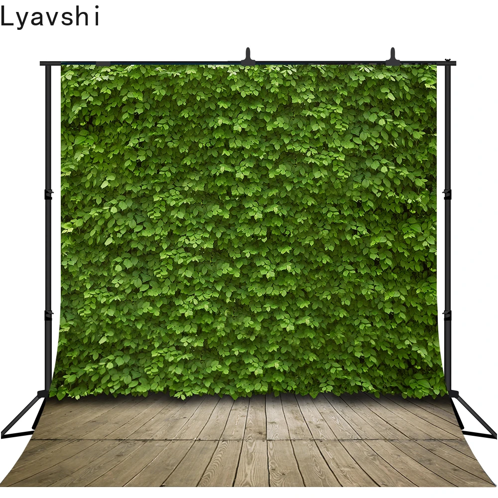 Lyavshi fotografie de fundal frunze verzi perete, podea din Lemn de gradina de primavara fondul photocall trage prop photophone photobooth