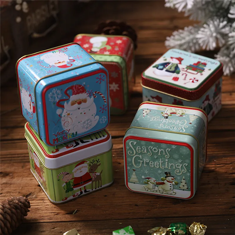 2020 Crăciun navidad Relief Crăciun Tablă cositorită Cutii Goale de Bomboane Cookie Cadou Container de Depozitare de Vacanță Decorative Cadouri Cutie