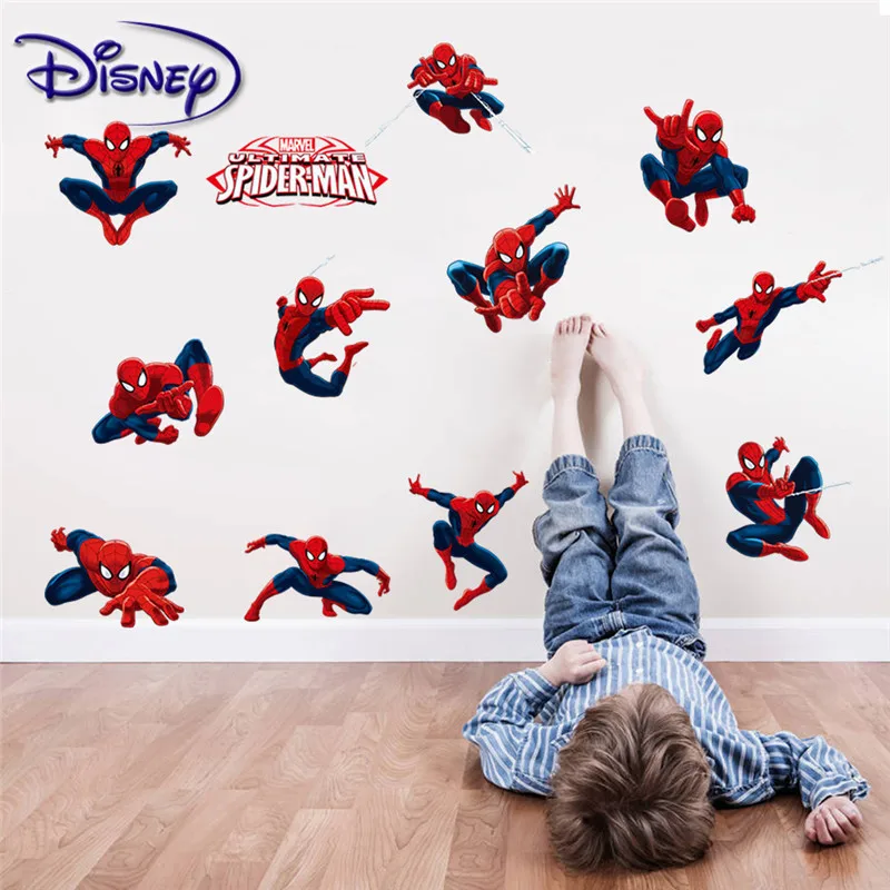 Disney 3D Fierbinte Gaura Celebrul Film de Desene animate Spiderman WallStickers Pentru Camere de Copii, Băieți Cadouri Rupt Perete Decal Cadou Poster